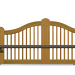 Sliding Gates - Open Panel - Hardwood - The Padstow - rear