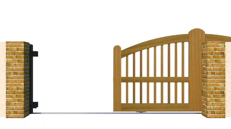Sliding Gates - Open Panel - Hardwood - The Rye - open
