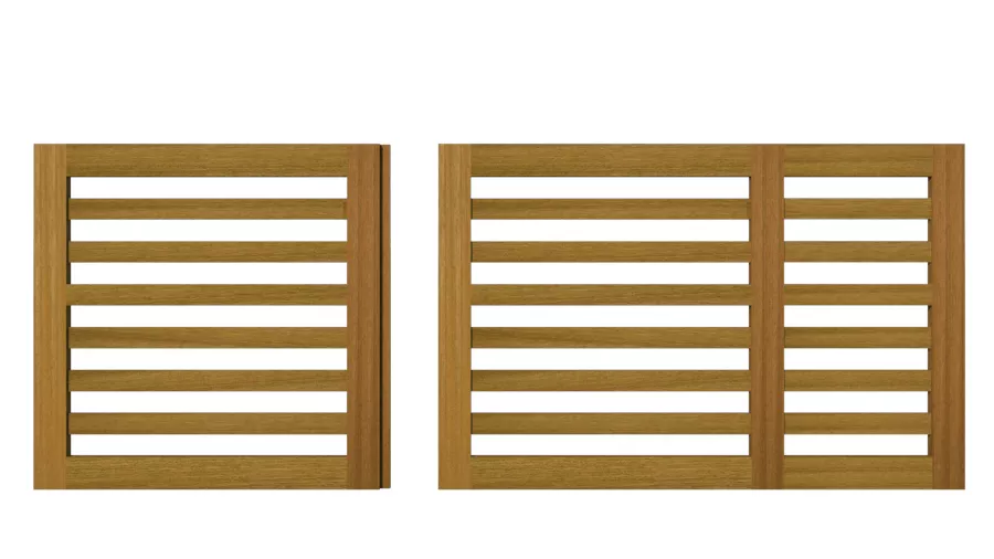 Sliding Gates - Open Panel - Hardwood - The Salcombe - 2