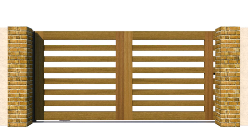 Open Panel Hardwood Sliding Gate - The Salcombe - Image 3