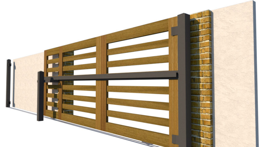 Open Panel Hardwood Sliding Gate - The Salcombe - Image 5