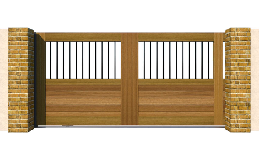 Sliding Gates - Open Panel - Hardwood - The Torcross - closed