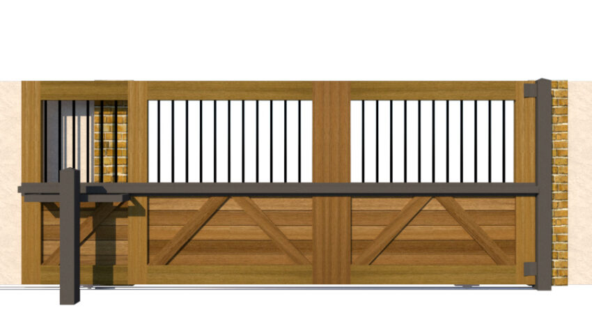 Open Panel Hardwood Sliding Gate - The Torcross - Image 4