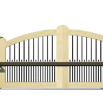Sliding Gates - Open Panel - Softwood - The Bibury - rear