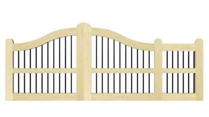 Sliding Gates - Open Panel - Softwood - The Bodmin