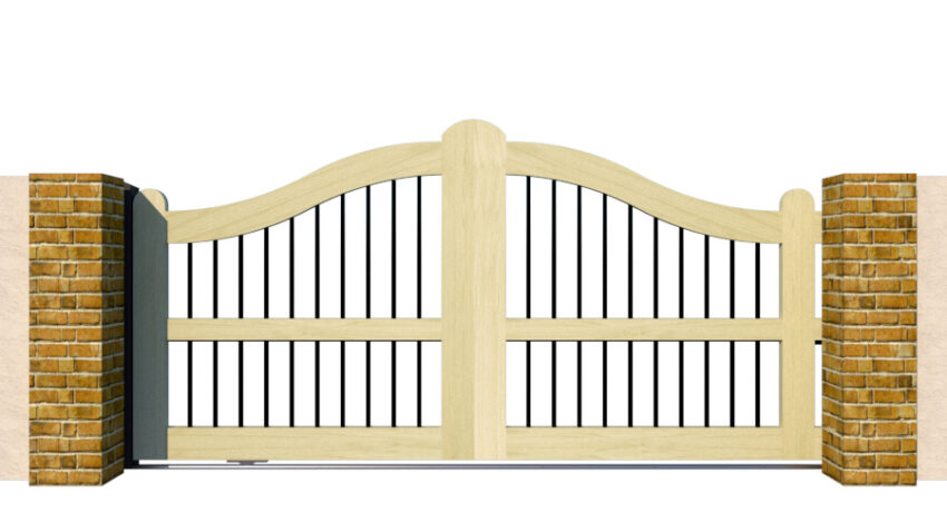 Sliding Gates - Open Panel - Softwood - The Bodmin - closed