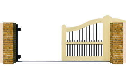 Sliding Gates - Open Panel - Softwood - The Brunel - open