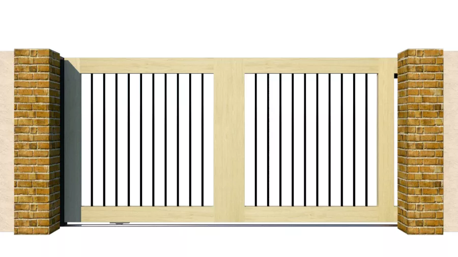 Sliding Gates - Open Panel - Softwood - The Ivybridge - closed