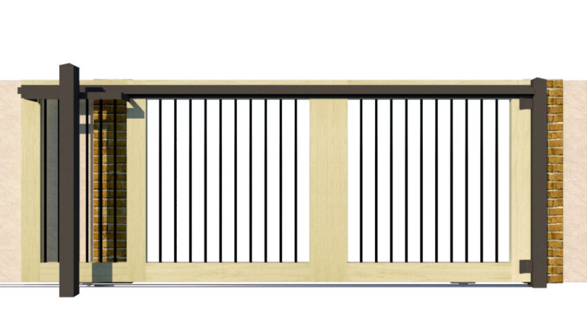 Sliding Gates - Open Panel - Softwood - The Ivybridge - rear