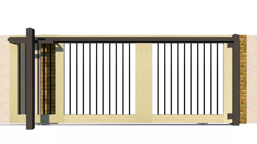 Sliding Gates - Open Panel - Softwood - The Ivybridge - rear