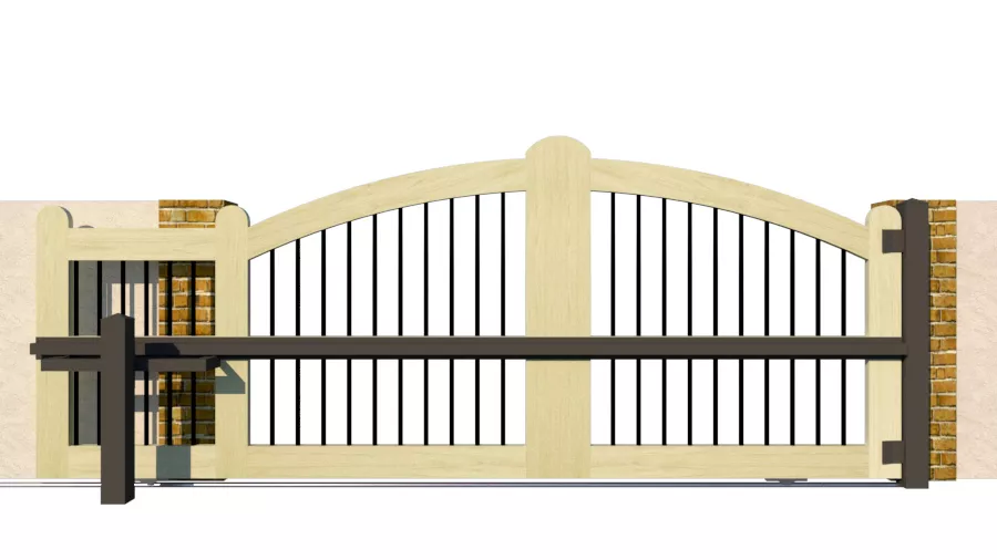 Sliding Gates - Open Panel - Softwood - The Ludlow - rear