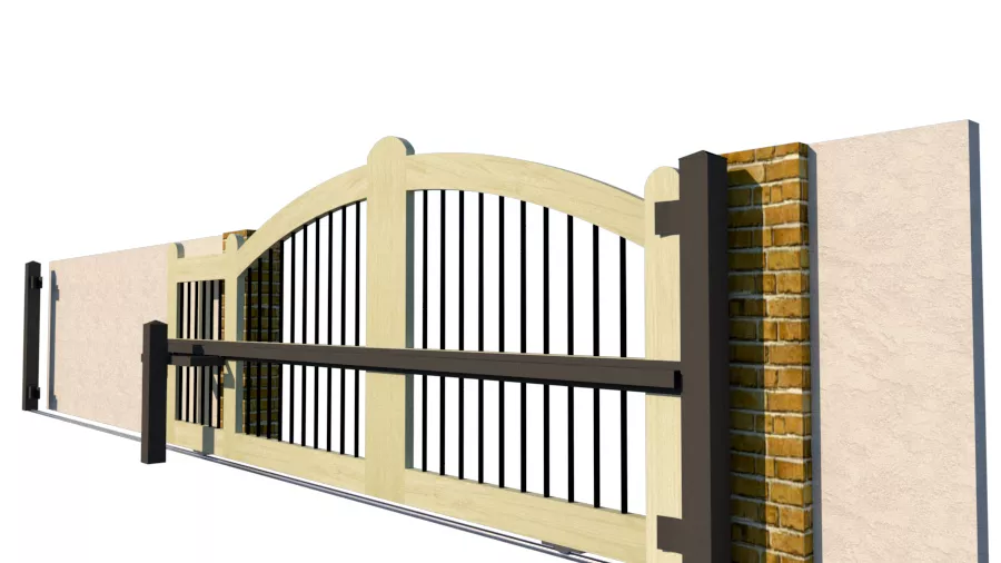 Sliding Gates - Open Panel - Softwood - The Ludlow - side