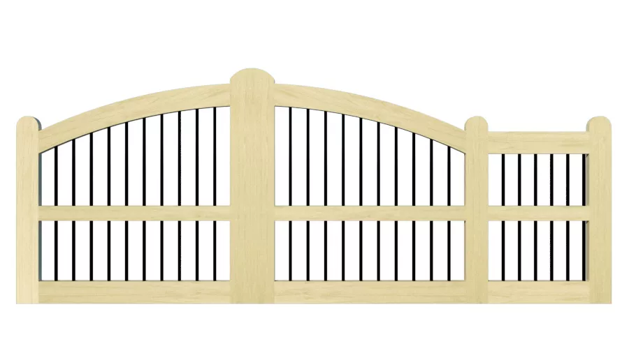 Sliding Gates - Open Panel - Softwood - The Ludlow