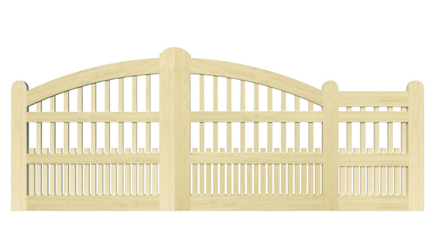 Sliding Gates - Open Panel - Softwood - The Lynmouth