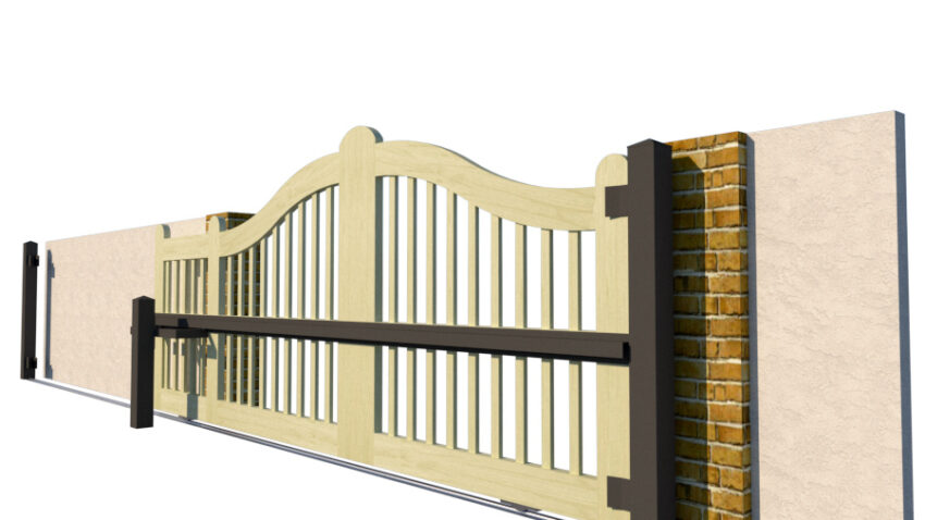 Sliding Gates - Open Panel - Softwood - The Padstow - side