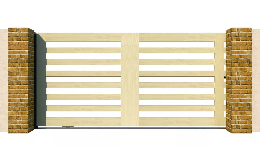 Sliding Gates - Open Panel - Softwood - The Salcombe - closed