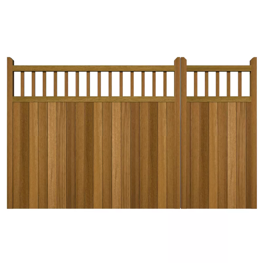 Baywood Iroko Split Driveway Gate