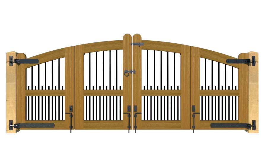 Bi-fold Entrance Gates - The Bibury - Hardwood - rear