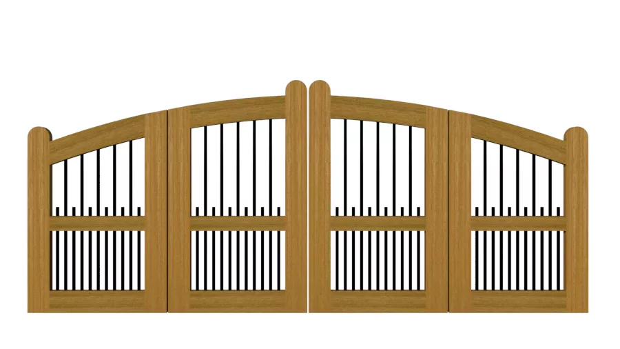 Bi-fold Entrance Gates - The Bibury - Hardwood