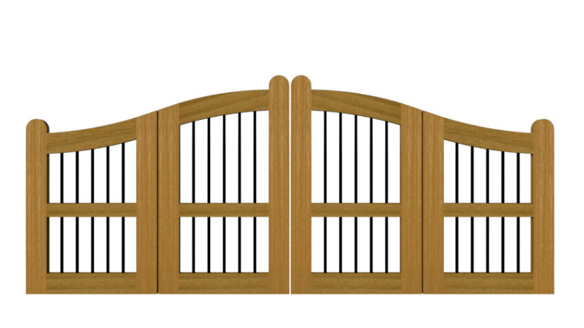 Bi-fold Entrance Gates - The Bodmin - Hardwood
