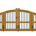 Bi-fold Entrance Gates - The Bodmin - Hardwood - rear