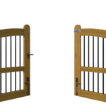 Bi-fold Entrance Gates - The Bodmin - Hardwood - rear open