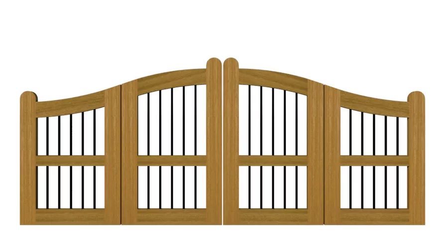 Bi-fold Entrance Gates - The Bodmin - Hardwood