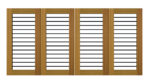 Flat top bi-fold driveway gate in hardwood. Modern design