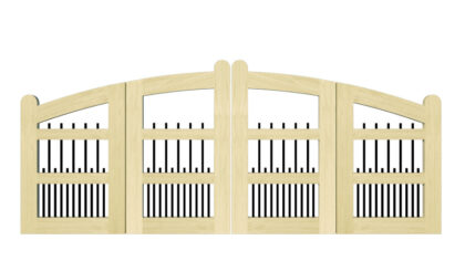 Bow top wooden Bi-fold entrance gate - The Clovelly
