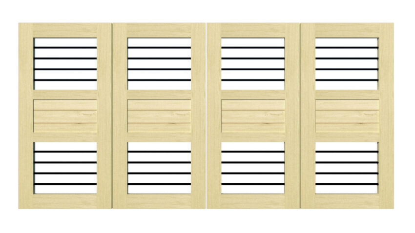 Flat Top wooden Bi-fold entrance gate - The Carbis Bay