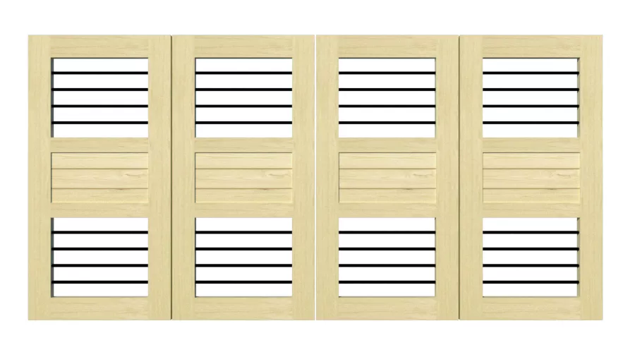 Flat Top wooden Bi-fold entrance gate - The Carbis Bay