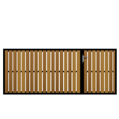 Henley Low Iroko Split Driveway Gate