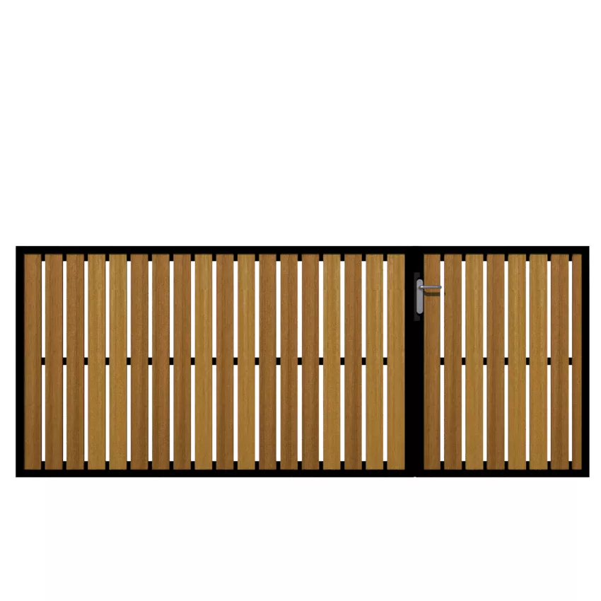 Henley Low Iroko Split Driveway Gate
