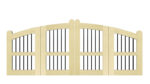 Bow top bi fold gate pine_Ludlow