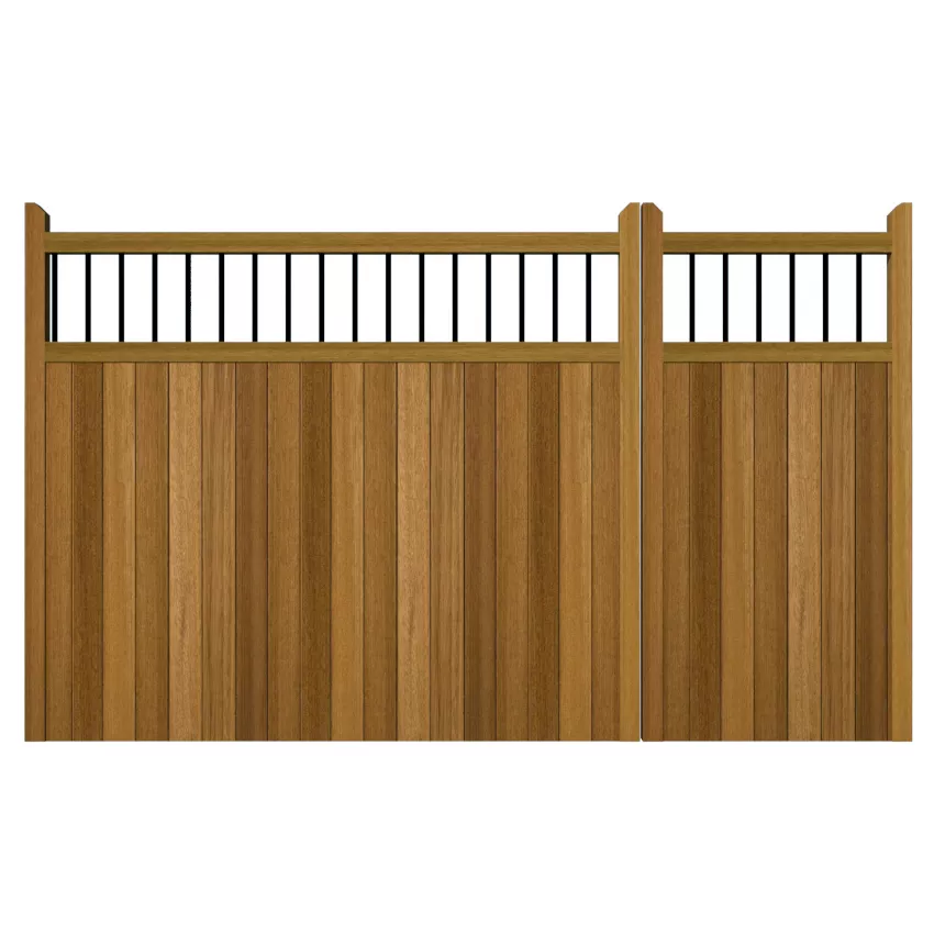 Shrewsbury Iroko Split Driveway Gate