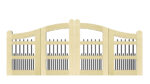 Swan neck wooden Bi-fold entrance gate - The Harpford