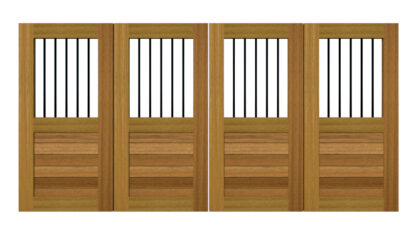 Torcross open panelled bi fold gate iroko_Scene 1