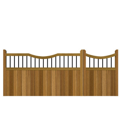 Woodchurch Iroko Split Driveway Gate