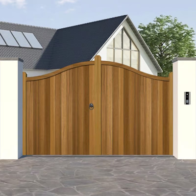 Driveway-Gates - The-Berkshire-in hardwood timber