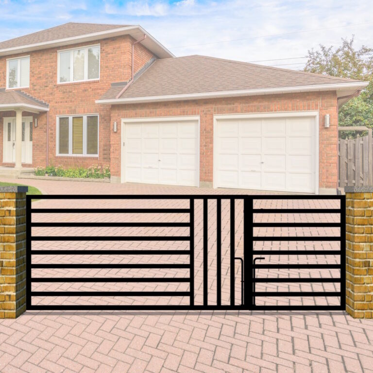 Modern Split Entrance Gate - Flat Top - Low - The Chelsea Low