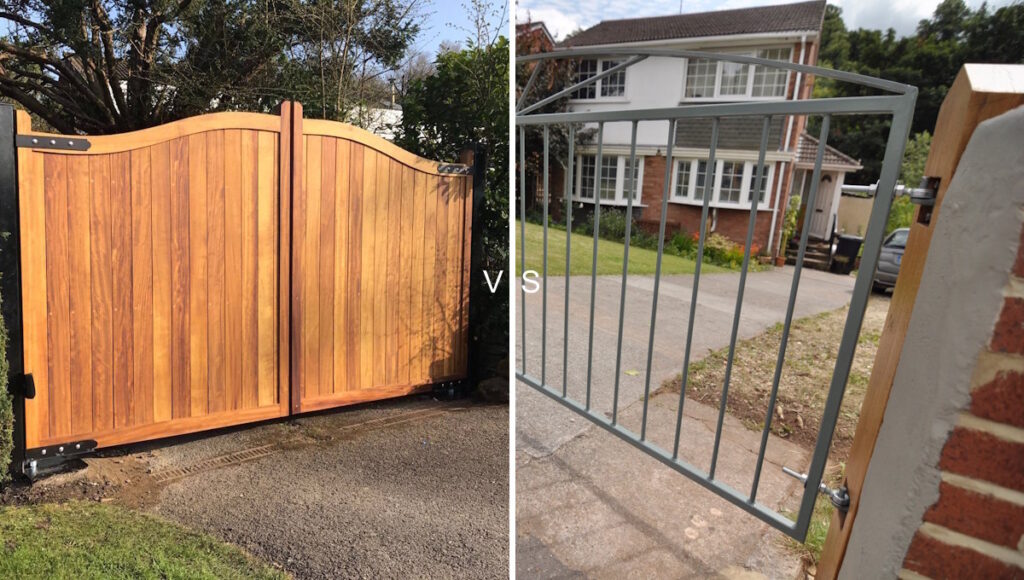 Wooden gate and metal gate comparison