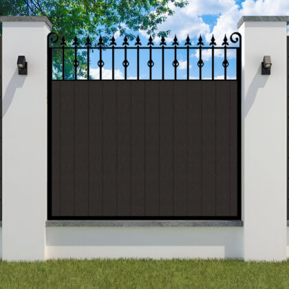 Composite Fence Panel - anthracite with metal frame - The Wilton