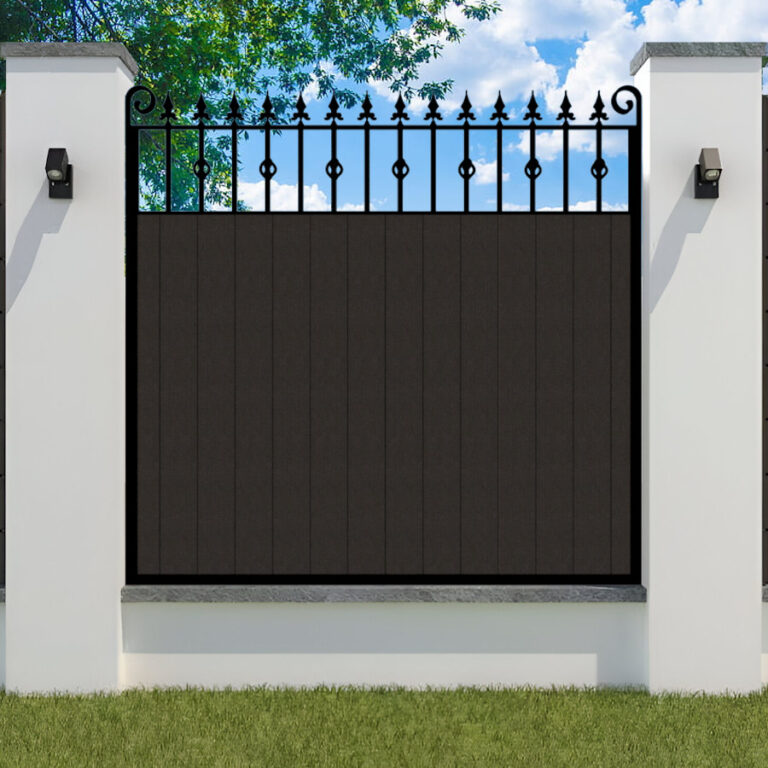 Composite Fence Panel - anthracite with metal frame - The Wilton
