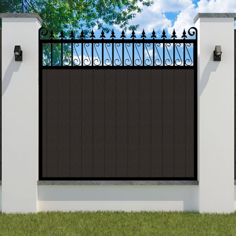Composite-Fence-Panel-metal frame - the Lemmington - Flat Top