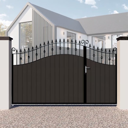 Composite Split Gates swan neck top with grey cladding