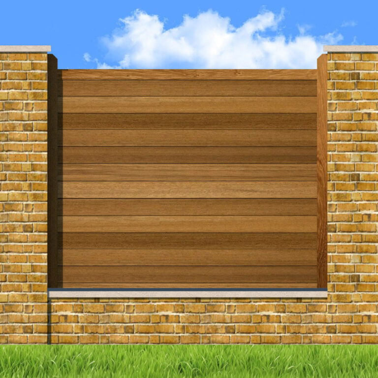Hardwood-Fence-Panels-The-Derby - flat top horizontal cladding