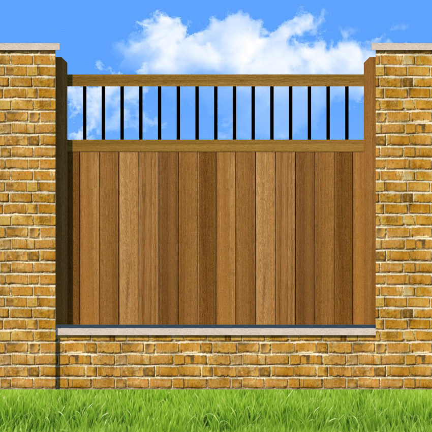 Hardwood-Fence-Panels-The-Shrewsbury-flat-top with spindles