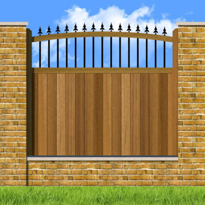 Hardwood Fence Panels - The Woodbridge- Bow Top