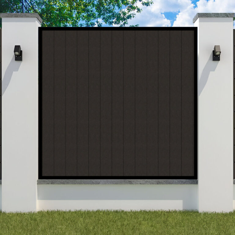 Modern Composite Fence Panel - with metal frame - The York