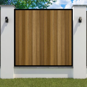 Garden Fence Panels - Metal Framed with Iroko